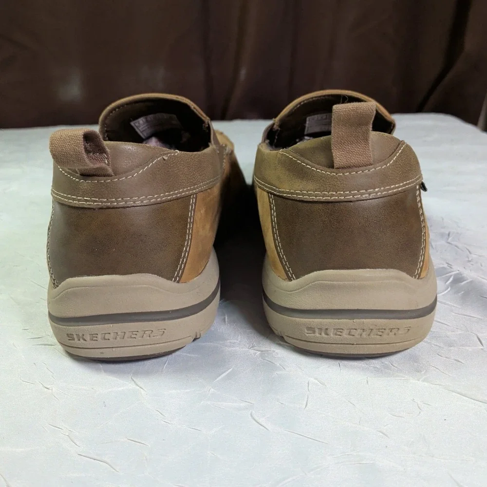 Skechers Relaxed Fit Harper Forde Shoes Mens Size 9 Loafers Brown Slip On